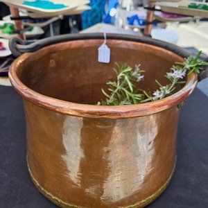Antique apple butter copper kettle
